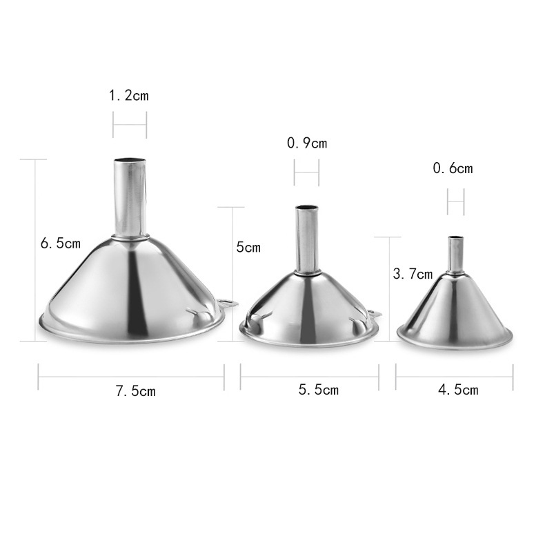 Metal Funnels For Filling Bottles Stainless Steel Small Kitchen Funnel Set For Transferring Essential Oils Liquid Fluid